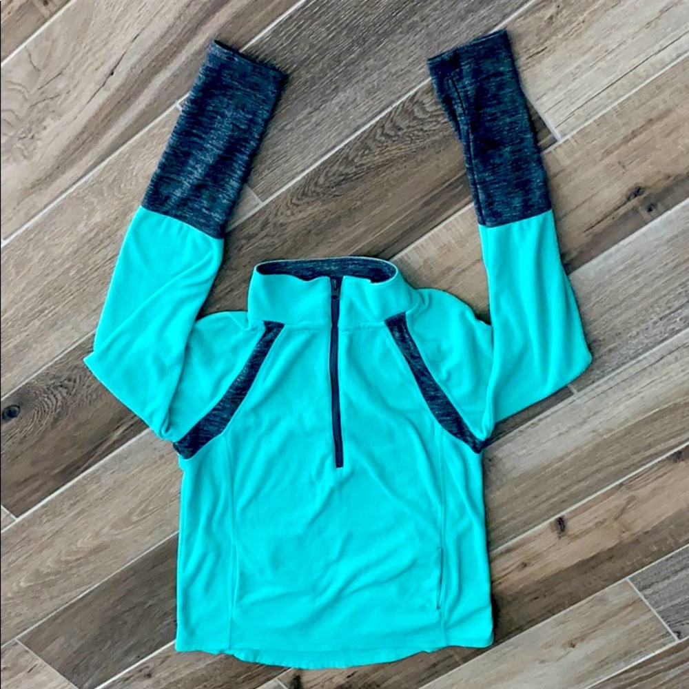 Teal and dark gray lightweight fleece S